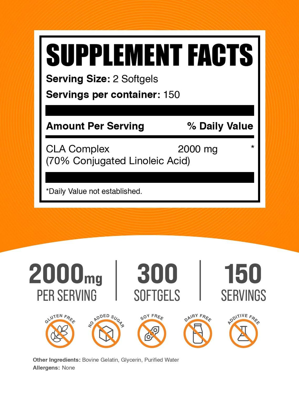 CLA Softgels safflower oil ingredient close up