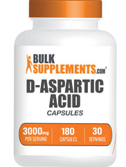 D-Aspartic Acid capsules 3000mg, 180-count bottle