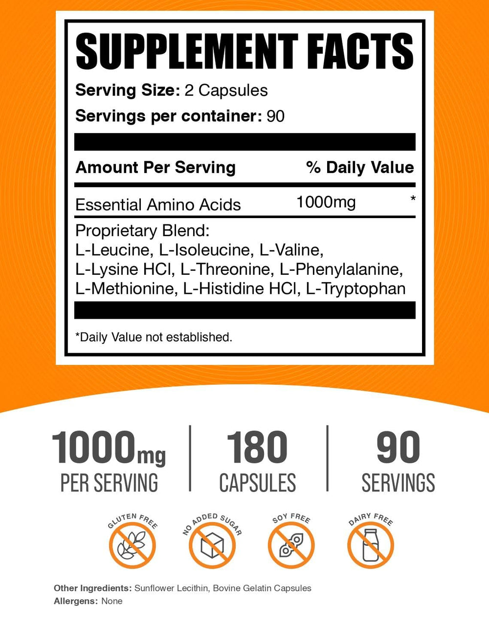 Close-up of EAA capsules inside the bottle