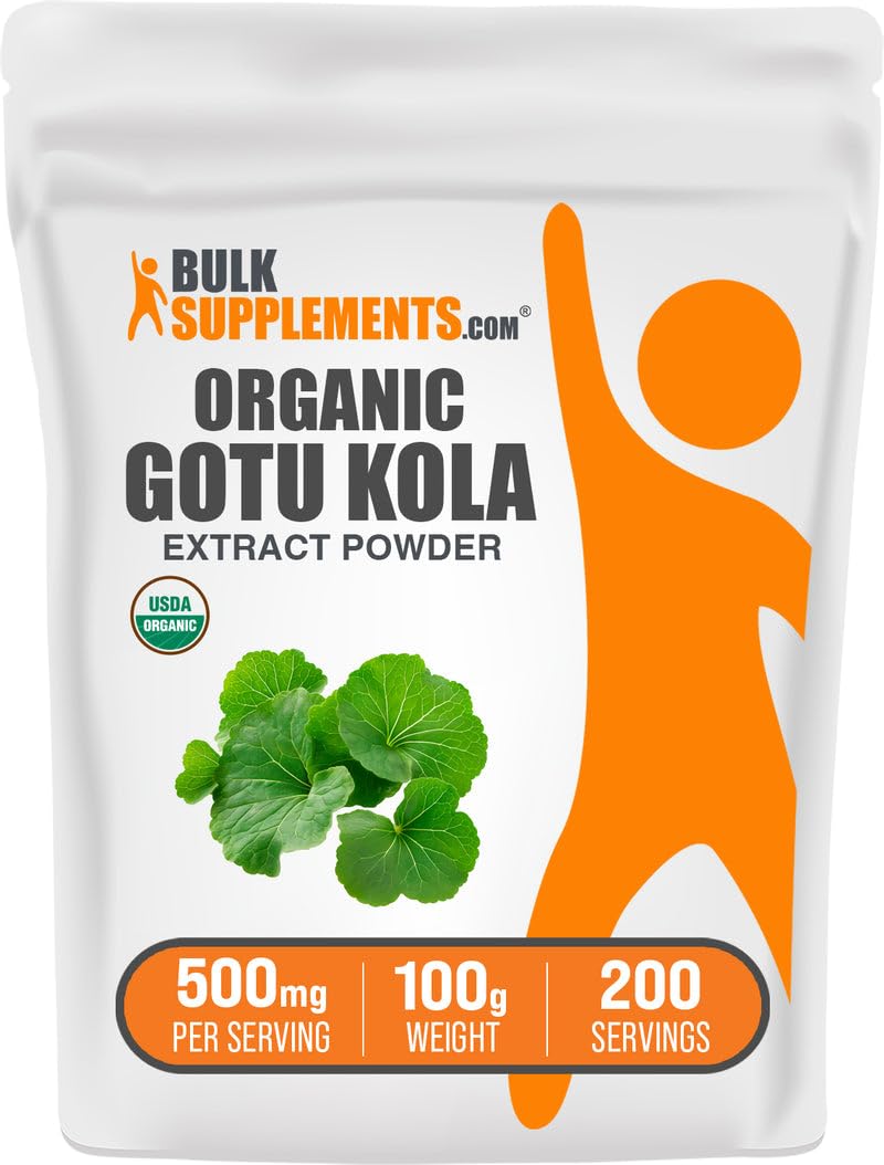 Organic Gotu Kola Extract powder 100g container - front view