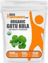 Organic Gotu Kola Extract powder 100g container - front view