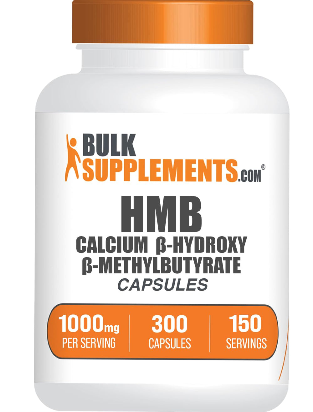 BulkSupplements HMB Calcium Capsules bottle label showing 1000mg per serving