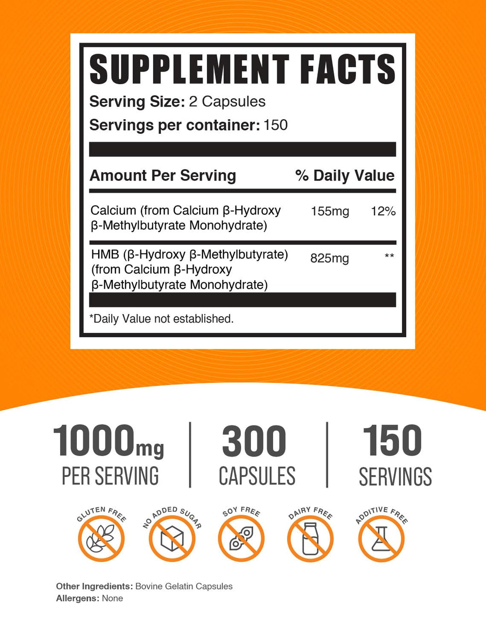 Close-up of two HMB capsules representing a 1000mg serving