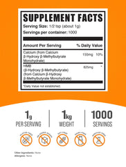 HMB powder 1kg serving size image