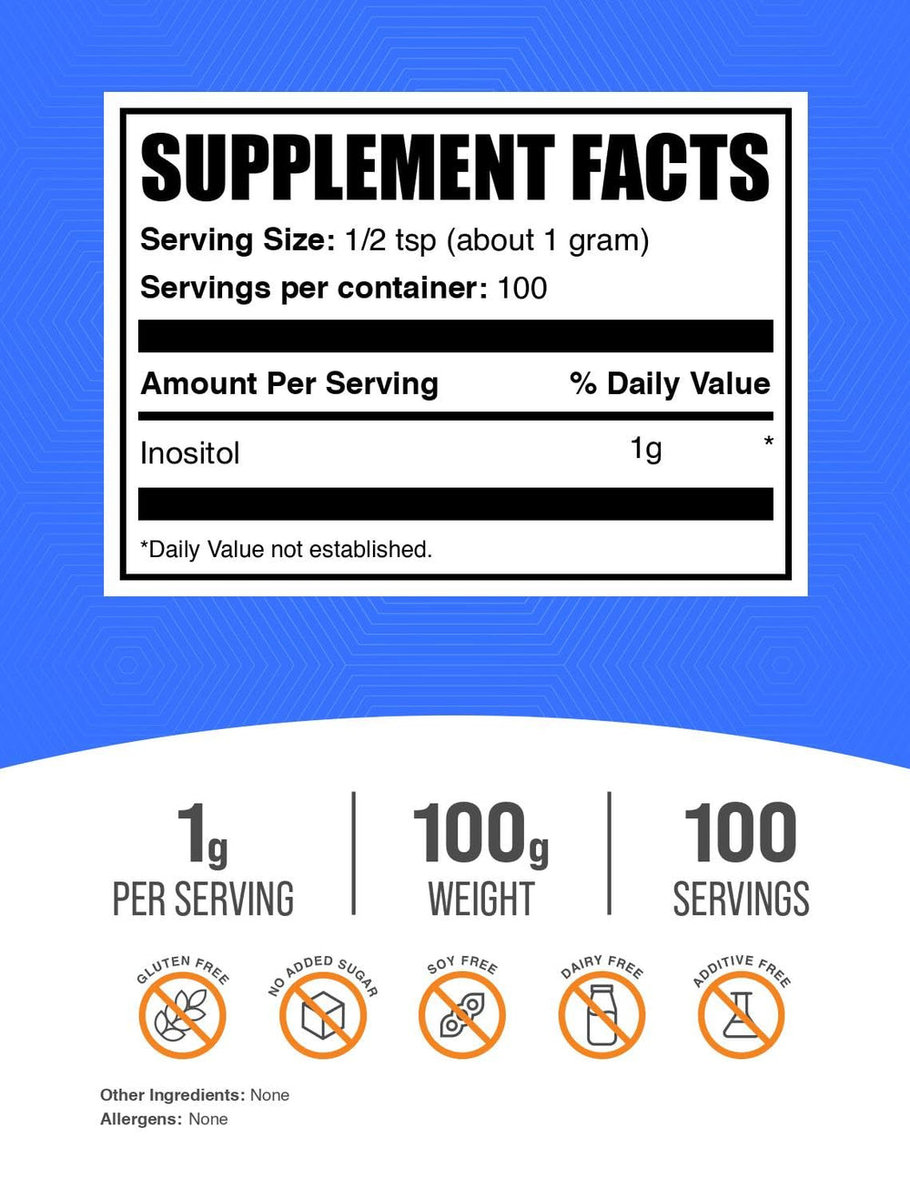 Inositol powder with 1g per serving