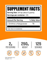 Front view of BulkSupplements OKG powder container
