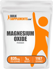Front packaging of BulkSupplements Magnesium Oxide Powder 1kg