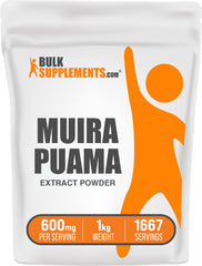 BulkSupplements Muira Puama Extract Powder 600mg per serving in 1kg package