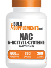 BulkSupplements N-Acetyl L-Cysteine 600mg capsules bottle