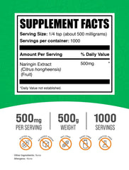 BulkSupplements Naringin Extract Powder with spoon illustrates simple mixing for your routine.