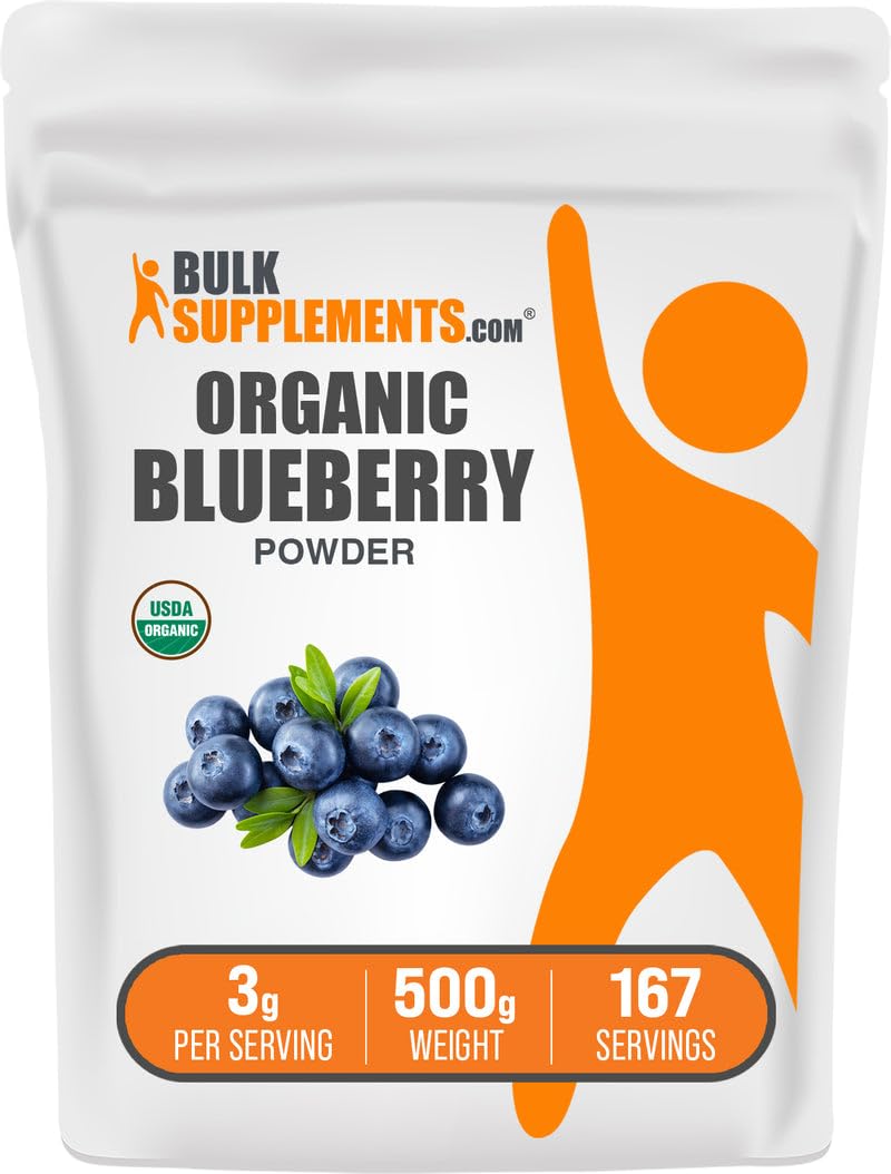 BulkSupplements Organic Blueberry Powder 500g – front view