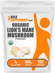 Organic Lions Mane Mushroom Powder 100g packaging