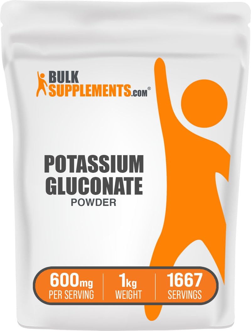 BulkSupplements Potassium Gluconate Powder 1 kg container