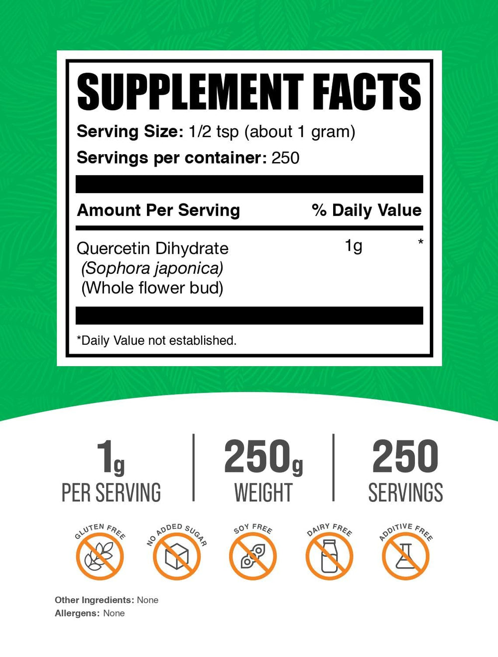 BulkSupplements Quercetin Dihydrate powder packaging
