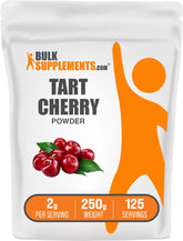 Front view of BulkSupplements Tart Cherry Powder 250g pack