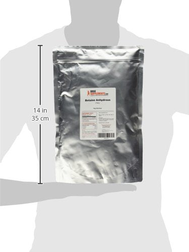 Gluten-free, unflavored TMG powder packaging on a clean surface