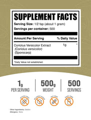 Close-up of Turkey Tail Mushroom Extract powder 1g serving
