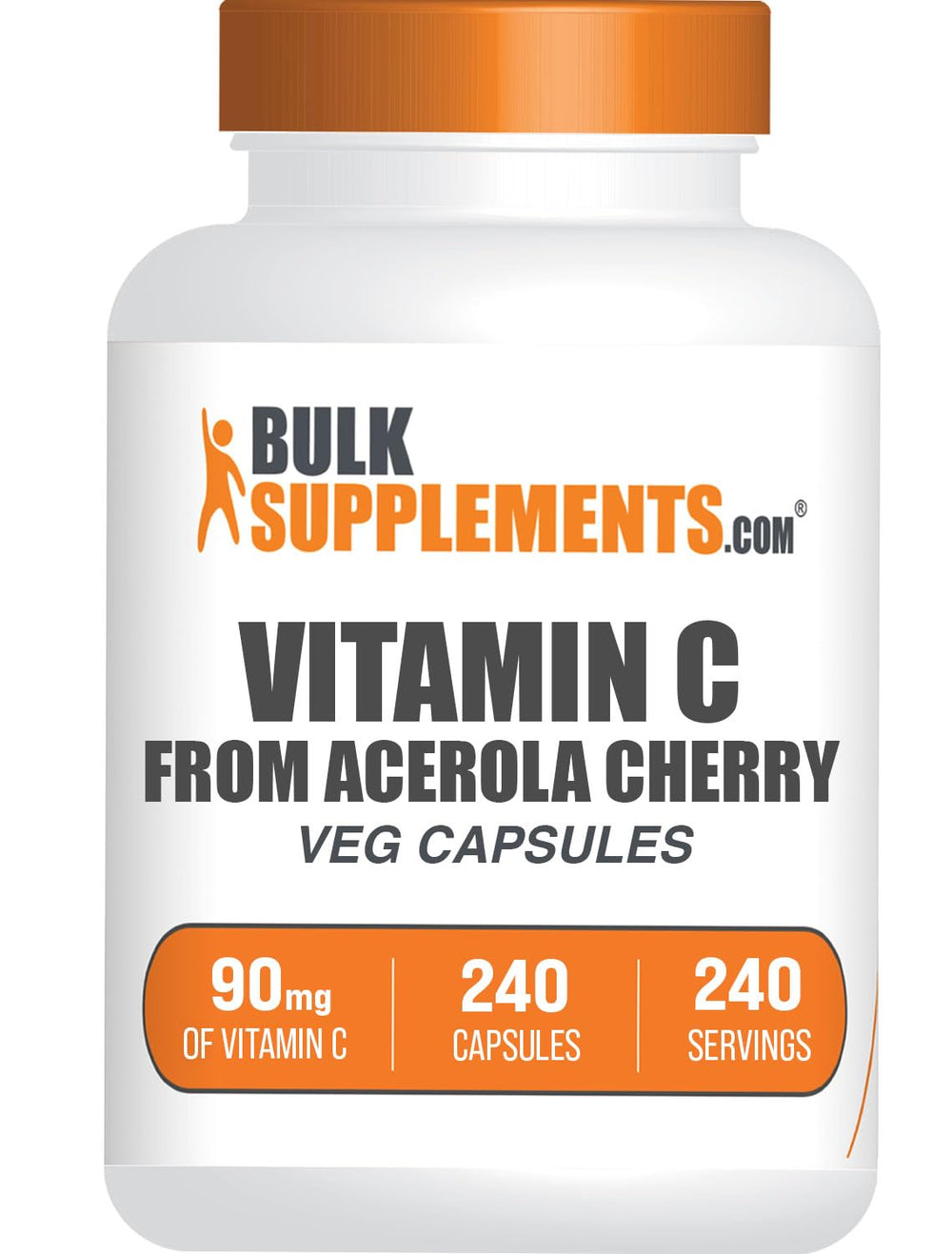 BulkSupplements Vitamin C from Acerola Cherry capsules - gluten-free, 240 vegan capsules