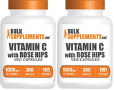 BulkSupplements Vitamin C with Rose Hips capsules 1000mg and Rose Hips 15mg, 360-count, pack of 2