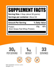 Whey protein concentrate powder with 30g per serving – 1kg