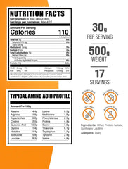 Whey Protein Isolate unflavored 500g label