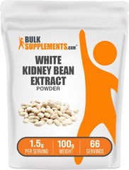 BulkSupplements White Kidney Bean Extract Powder 100g packaging