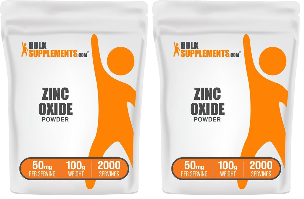 BulkSupplements Zinc Oxide Powder 100 g pack front view