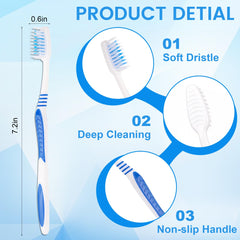 Mint toothpaste tubes included with each toothbrush set