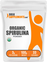 Organic Spirulina Powder 100g jar front