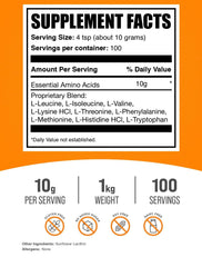 Unflavored Essential Amino Acids powder being poured into a shaker