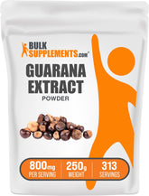 BulkSupplements guarana extract powder tub offers convenient daily energy support.