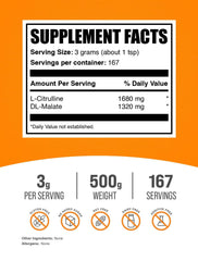 BulkSupplements L-Citrulline Malate 1:1 powder scoop for easy measuring and mixing