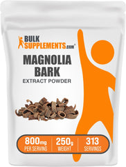 BulkSupplements Magnolia Bark Extract Powder bottle for easy daily wellness routine.