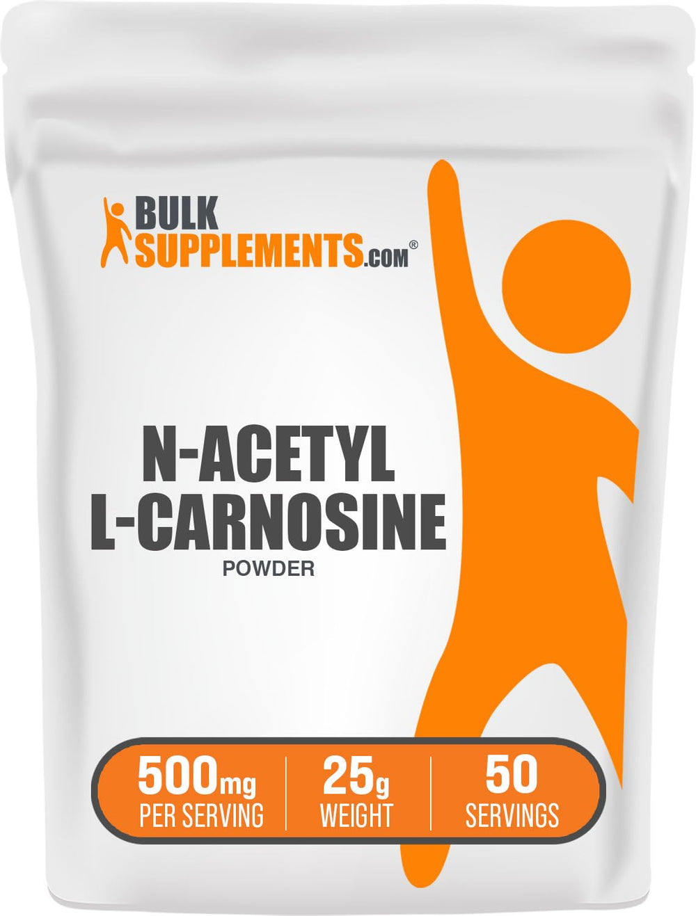 BulkSupplements N-Acetyl L-Carnosine powder bottle for daily wellness routine.