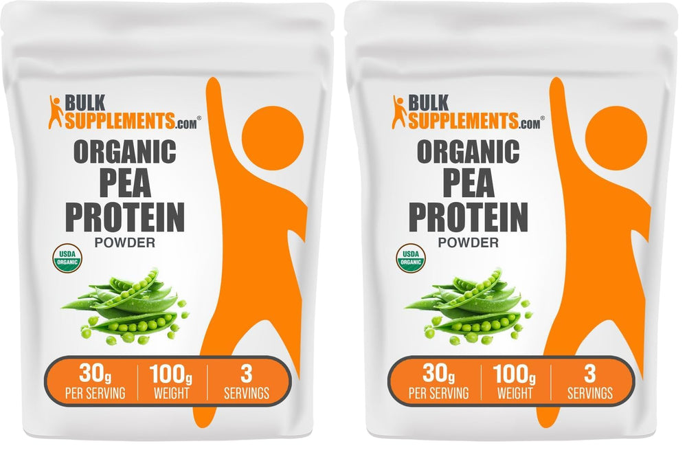 BulkSupplements Organic Pea Protein Powder bottle-front — clean vegan protein option for shakes