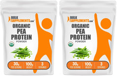 BulkSupplements Organic Pea Protein Powder bottle-front — clean vegan protein option for shakes