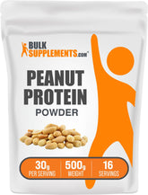 BulkSupplements peanut flour protein powder bottle for convenient daily protein source.