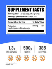 Gluten-free BulkSupplements potassium bicarbonate powder