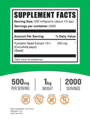 BulkSupplements Pumpkin Seed Extract Powder packaging emphasizing long-term value