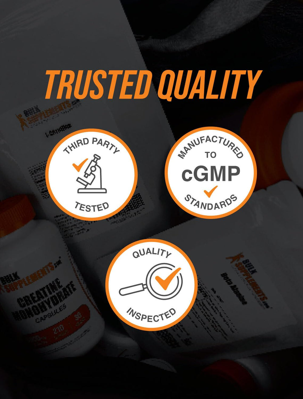 BulkSupplements third-party tested badge for trust and consistency