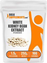 BulkSupplements white kidney bean extract powder bottle for daily wellness routine.