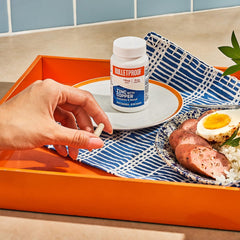 Ingredients list and purity stamp on Bulletproof Zinc bottle