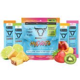 BullFit Hydrate Tropical Variety Pack front view for on-the-go hydration.