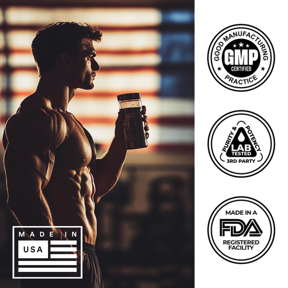 BullFit Pre Workout glass serve captures prepared drink for hydration during workouts