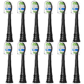 Bullnas W replacement brush head for Philips Sonicare ProtectiveClean, black, 12-count