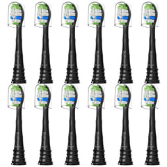 Bullnas W replacement brush head for Philips Sonicare ProtectiveClean, black, 12-count