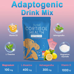 Glass of prepared Raspberry Lemonade cortisol drink with powder dissolved