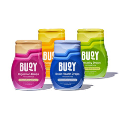 Buoy Electrolyte Drops Variety Pack bottles displayed together on white background