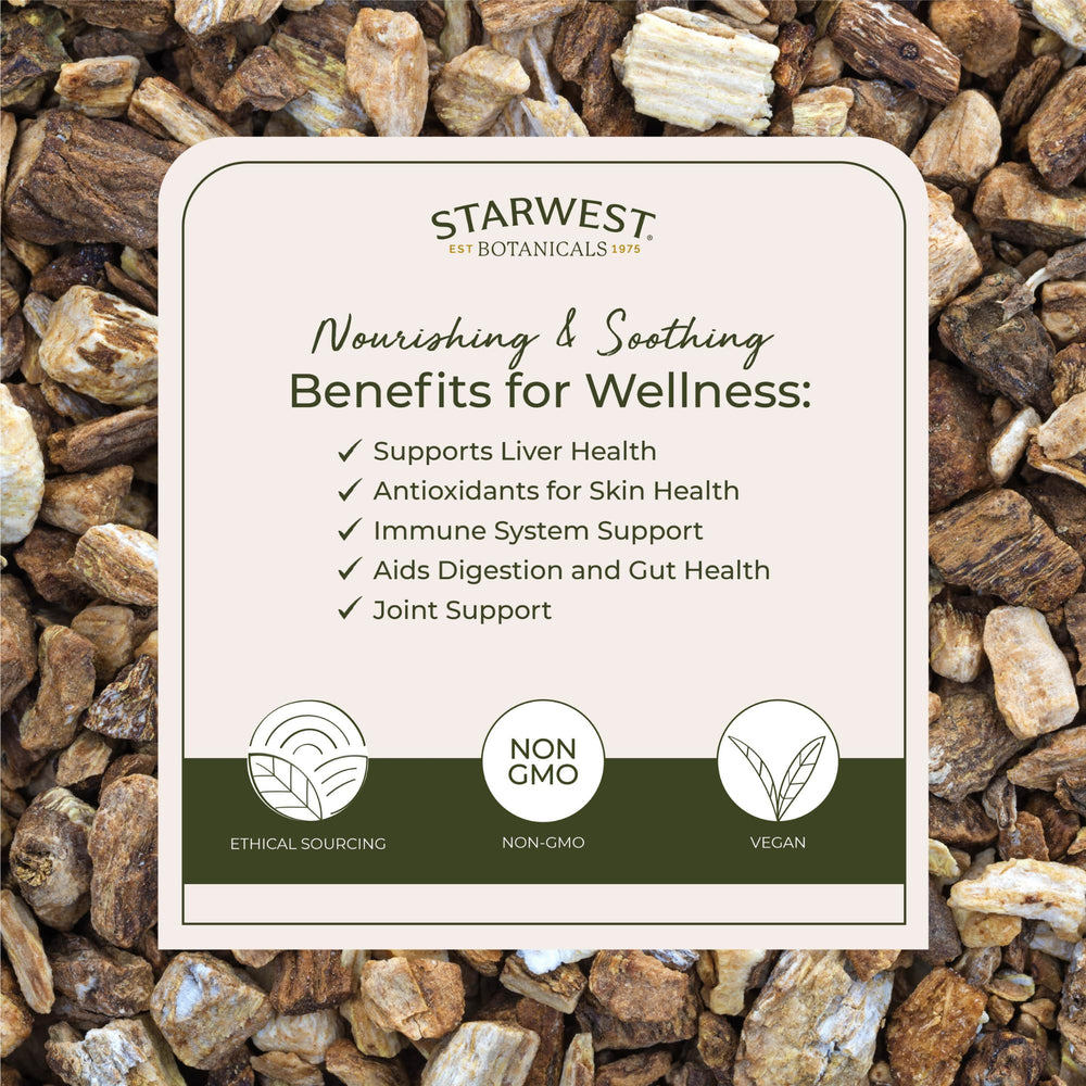 Certified Kosher and Non-GMO organic burdock root