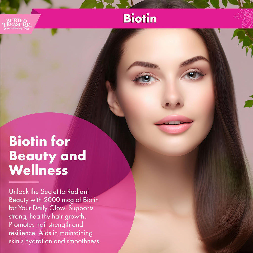 Hair, skin and nails illustration highlighting Biotin benefits